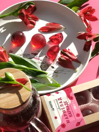 Мармелад цветочный Каркаде в крафтовой упаковке 100 г