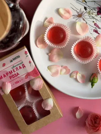 Мармелад цветочный Роза в крафтовой упаковке 100 г Мармелад цветочный Роза в крафтовой упаковке 100 г