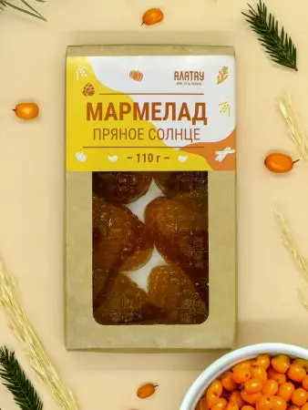 Мармелад ягодный Пряное Солнце облепиховый с пряностями, 110 гр Мармелад ягодный Пряное Солнце облепиховый с пряностями, 110 гр